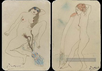 Deux dessins érotiques Deux dessins erotiques 1903 cubiste Pablo Picasso Peinture à l'huile